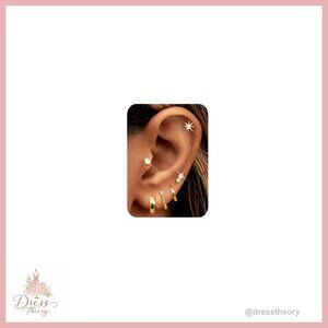 14K Gold Plated Hypoallergenic Hoop Earrings Surgical Steel Flat Back